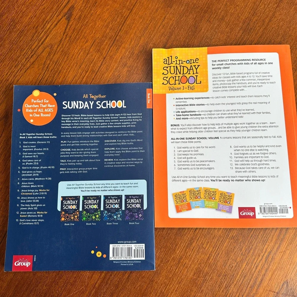 Lot of 2 Group Publishing All-in-One Sunday School Vol 1 Fall All Together Bk 1